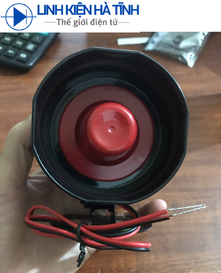 Còi hú còi báo động 12V 15W dùng trong nhà xưởng gia đình