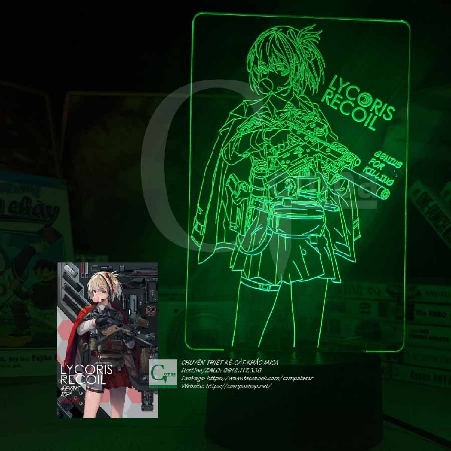 Đèn ngủ lycoris recoil chisato nishikigi type 01 16 màu tuỳ chỉnh alcr0101