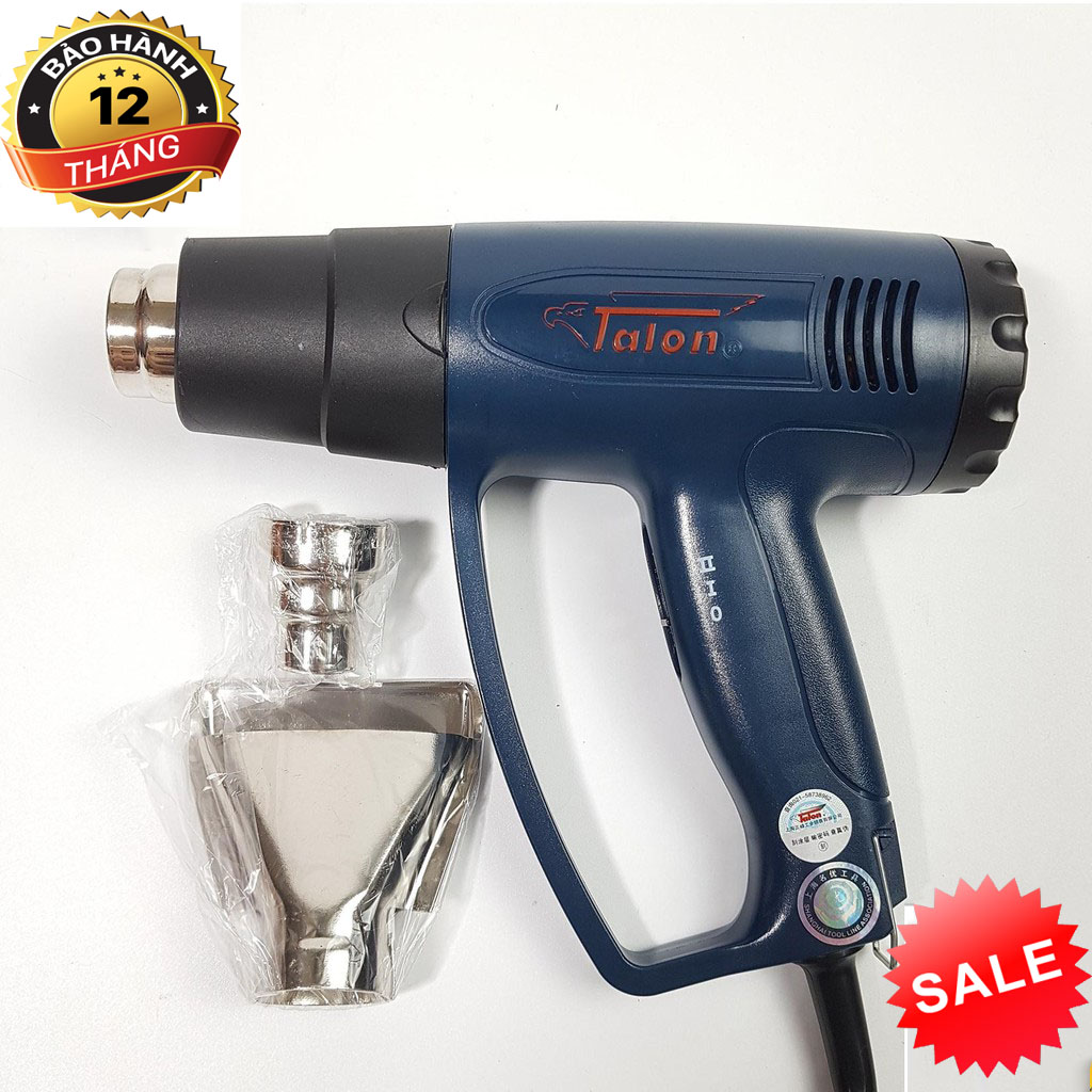 Máy Khò Nhiệt Cầm Tay Cao Cấp TALON 2000W, Máy Co Màn, Máy Sấy Màng Co, Uốn ống nhựa PVC, Làm khô gỗ ẩm; Lột bỏ lớp sơn cũ, Lỗi 1 đổi 1, Bảo Hành 12 Tháng