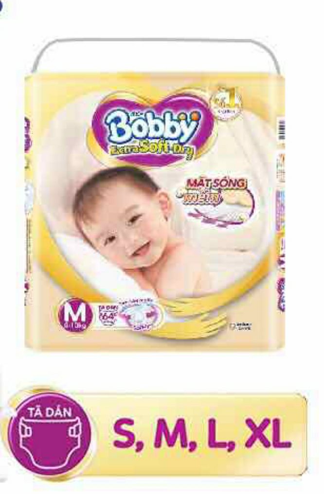 Tả dán Bobby Extra Soft Dry đủ size S74, L64, L58,Xl52