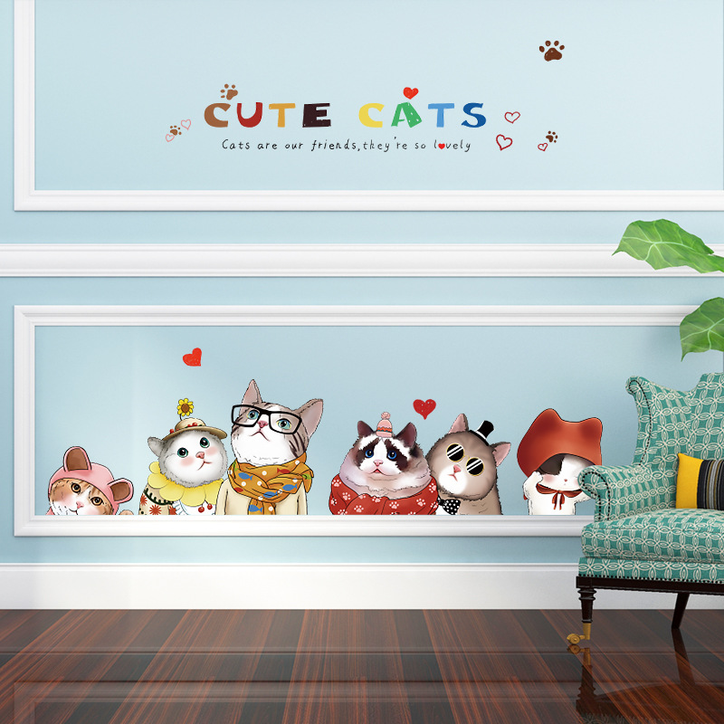 Decal dán tường meo cute HM92039