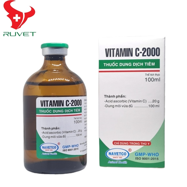 Vitamin c 2000 100 ml - bổ sung vitamin cho thú tăng cường hệ miễn dịch hồi phục nhanh sau bệnh - ruvet việt nam - dụng cụ thú y - thuốc thú y