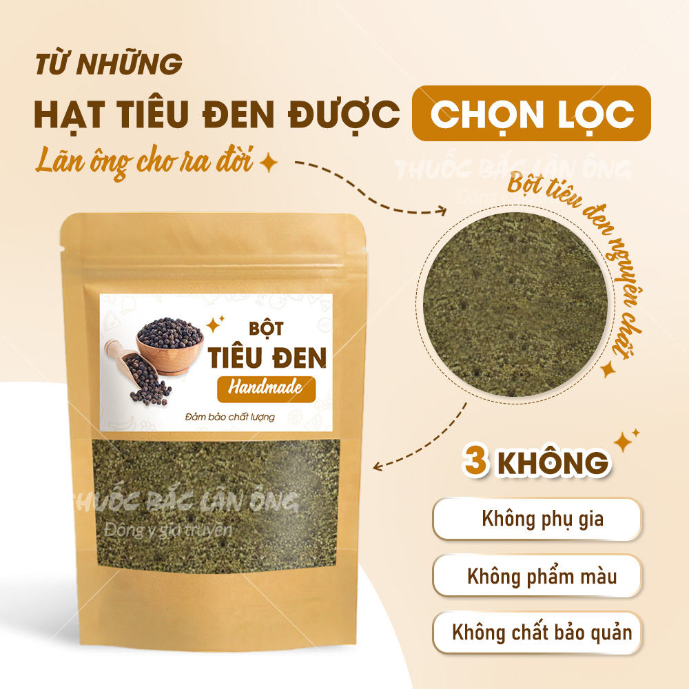 Bột tiêu đen rang xay nguyên chất 100g (Hạt tiêu đen cay nồng tự nhiên)