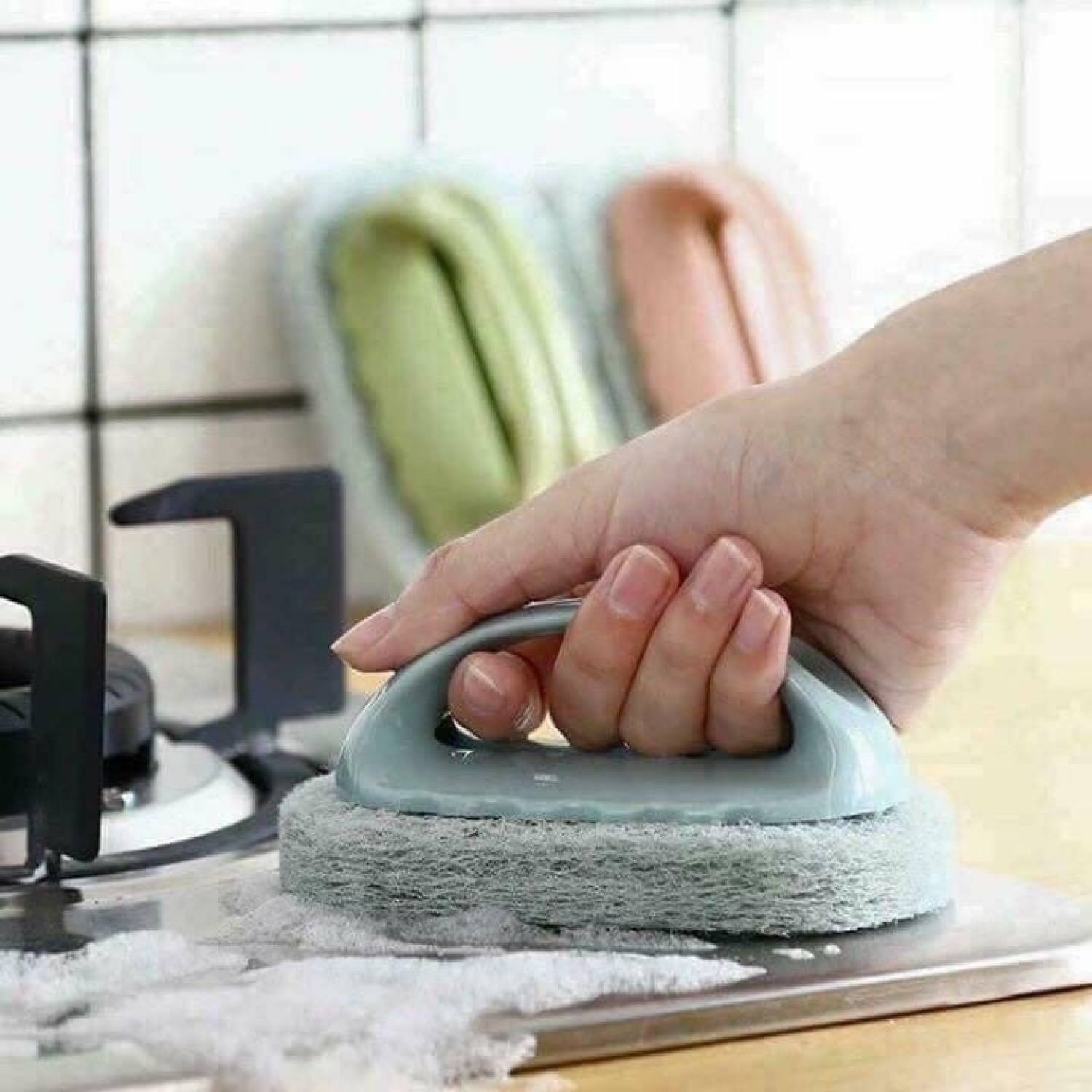 [Rẻ]Bàn Chải Bọt Biển Đa Năng Có Tay Cầm/ Bàn Chải Nhà Bếp/ Bàn Chải Toilet/ Bàn Chải Nhà Vệ Sinh