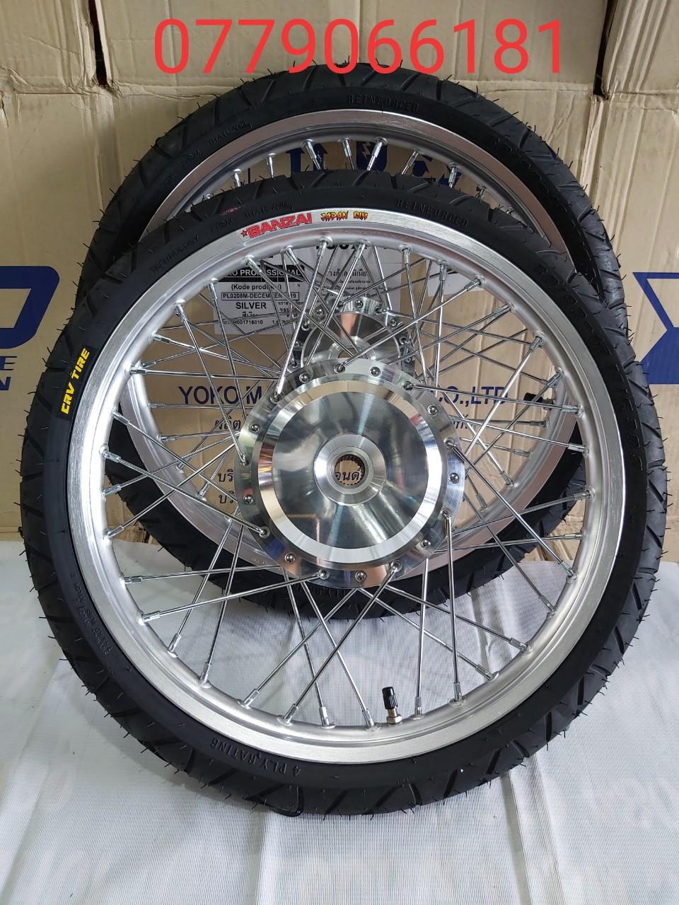 Bánh căm vario click thái vision airblade luvias novo gắn như zin không chế full vỏ ruột niềng nhôm banzai dale solute thái lan đùm mạ crom