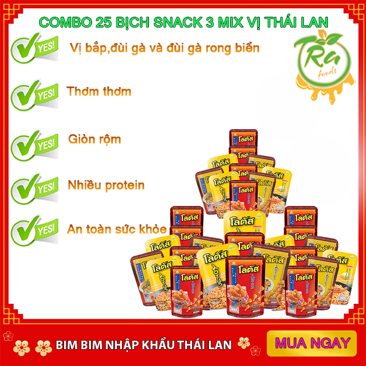 HCMcombo 35 Snack Thái Lan Bim bim đùi gà vị rong biển và tăm vị bắp thơm