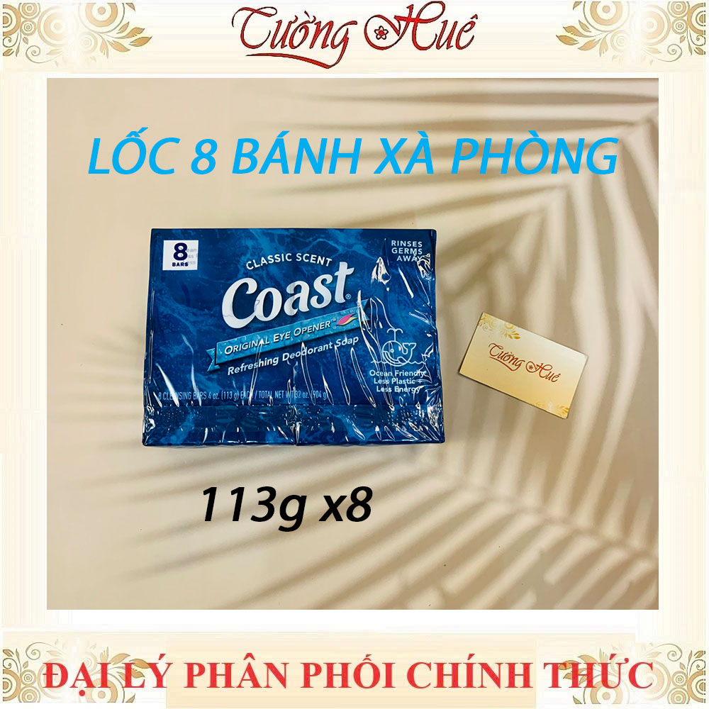 Lốc 8 bánh xà bông Coast 113g