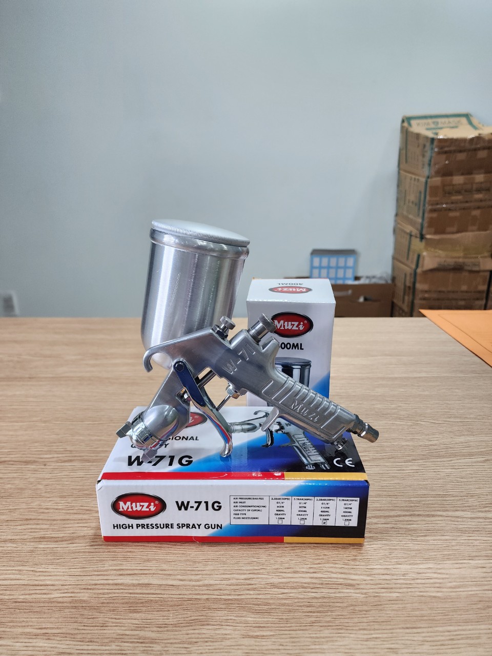 Thiết bị chăm sóc sơn, dặm màu xe-Súng phun sơn Muzi W71