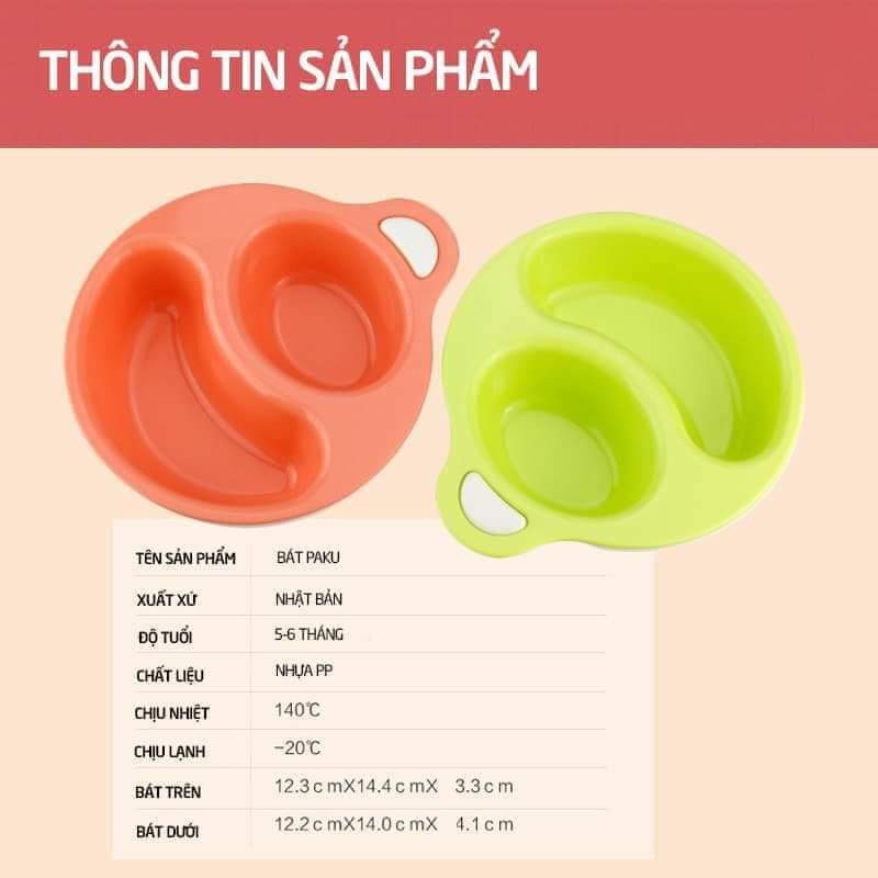 [Nội Địa Nhật] Bộ bát ăn chia ngăn cho bé Paku