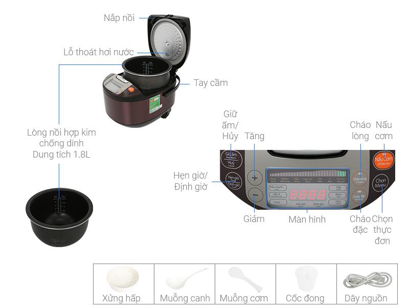 Nồi cơm điện tử Supor 1.8 lít 50FC533VN-75 [Gian hàng uy tín]