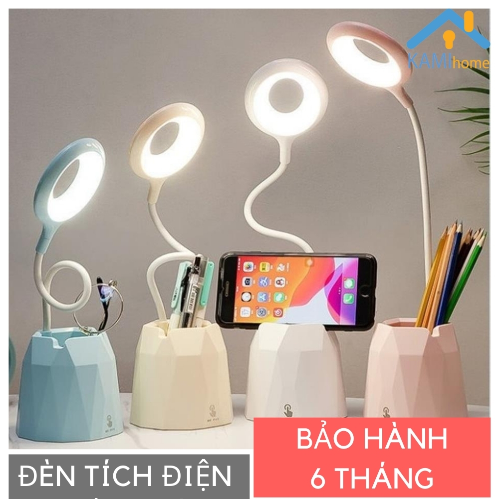 Đèn học để bàn chống cận thị sạc tích điện Bóng led siêu bền 3 chế độ sáng Pin dung lượng lớn 1.200mAh có Giá điện thoại và đựng đồ mã TGX789.36011.36021a