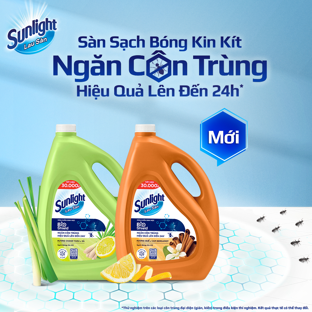 Combo Nước rửa chén + Nước lau sàn Sunlight can 3.5/3,6kg