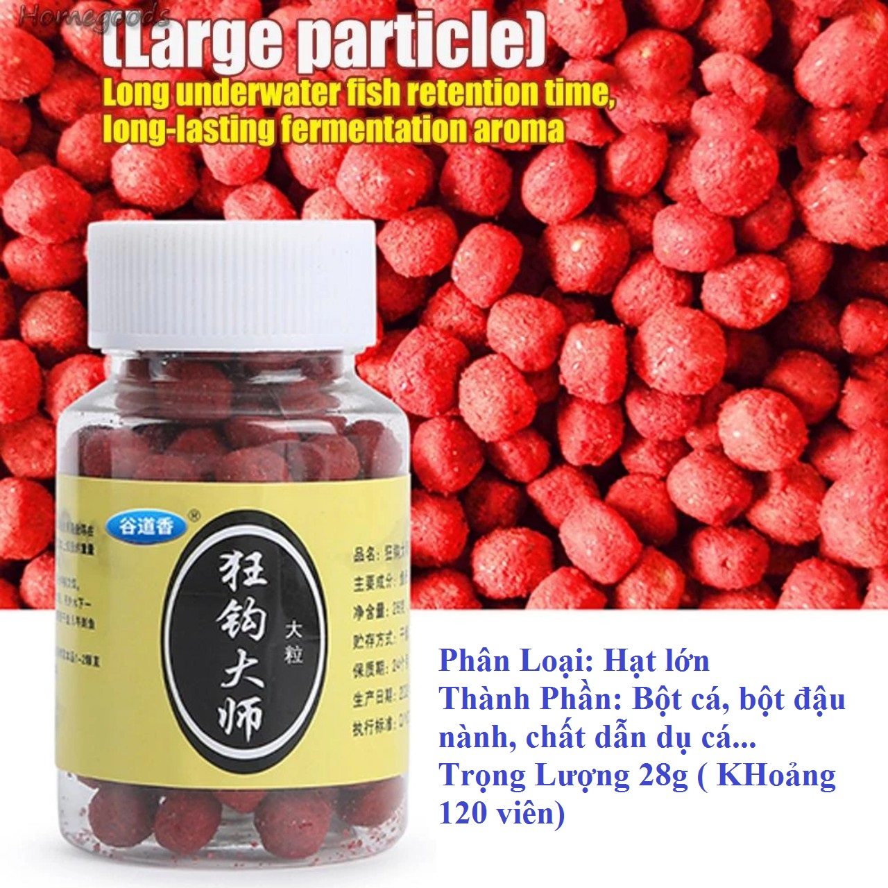Mồi câu cá, Mồi hạt câu cá trắm, chép, rô phi...