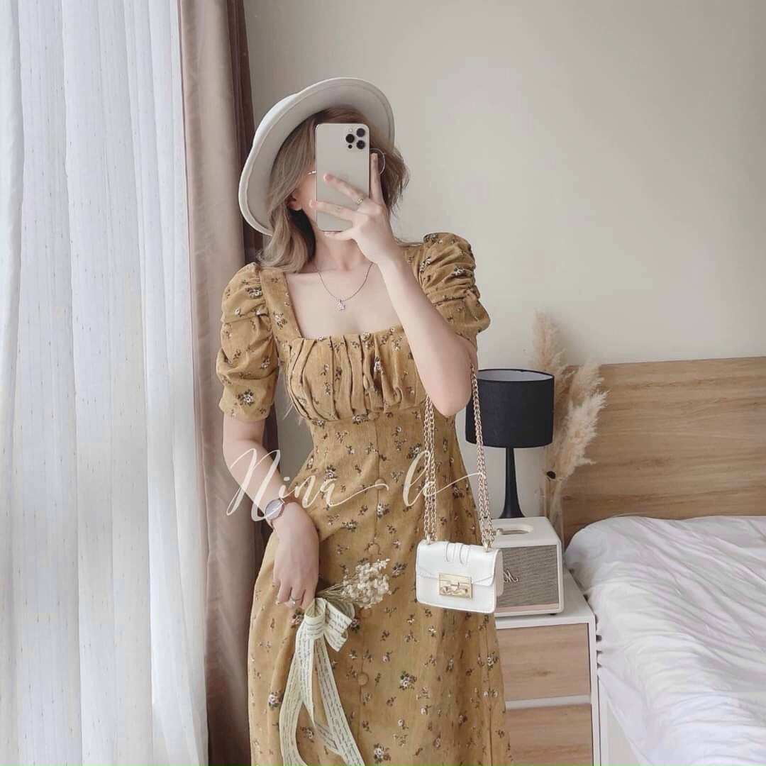 [FREESHIP MAX + HOÀN TIỀN MAX 15%] Đầm Kate Hoa Có Mút