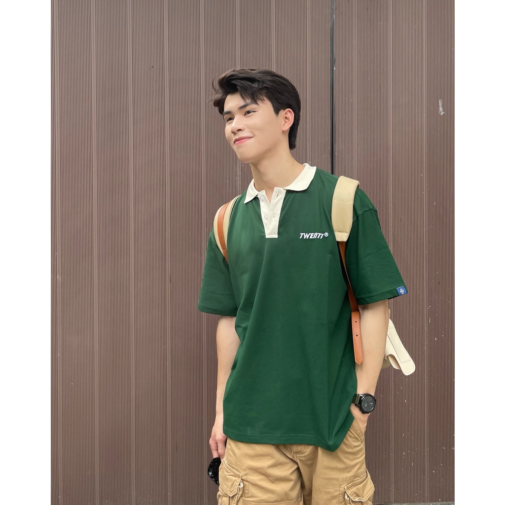 [Nhập Lazxuhuong03 - Giảm 40k/299k]ÁO POLO TWENTI CỔ PHỐI CÁ SẤU COTTON