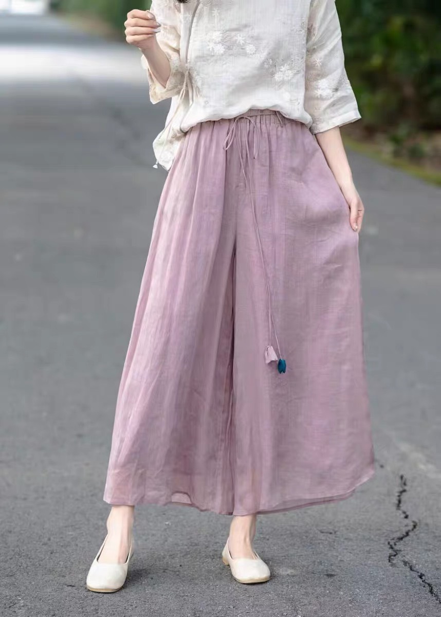 Quần suông ống rộng giả váy chất linen chuẩn form-dts- mã 821n