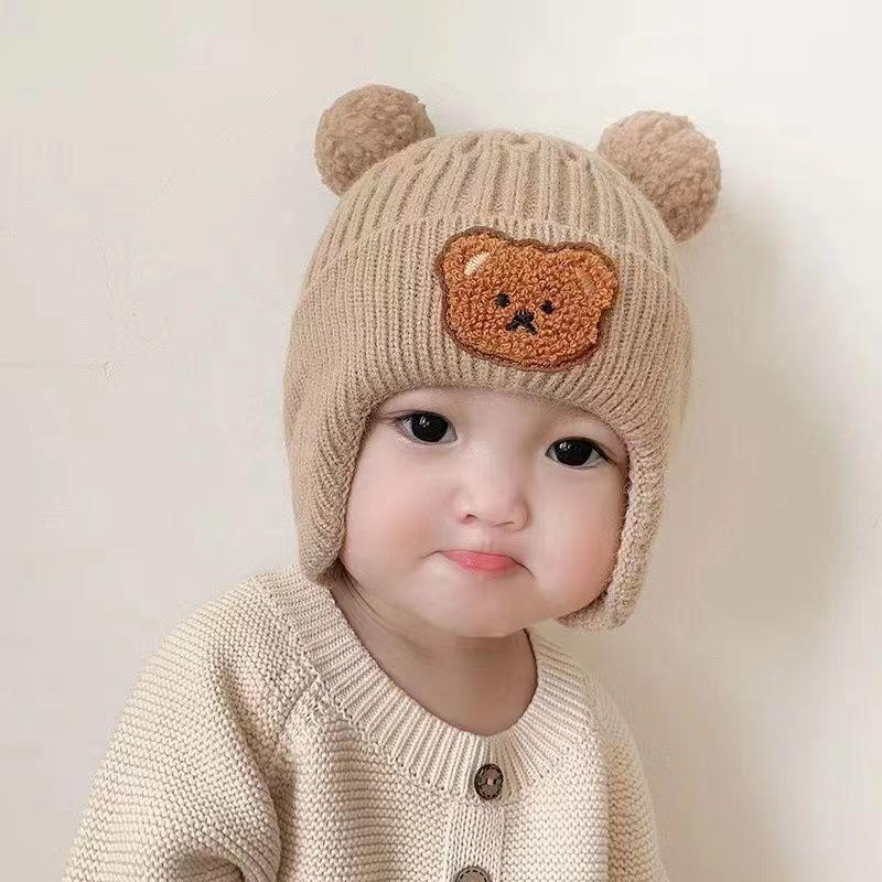 Mũ Len Hình Gấu Đáng Yêu Cho Bé