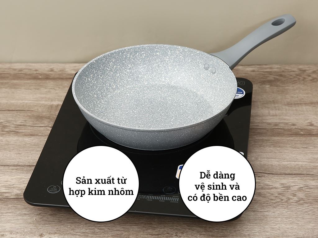 Chảo Sâu Vân Đá Đáy Từ Green Cook 26cm