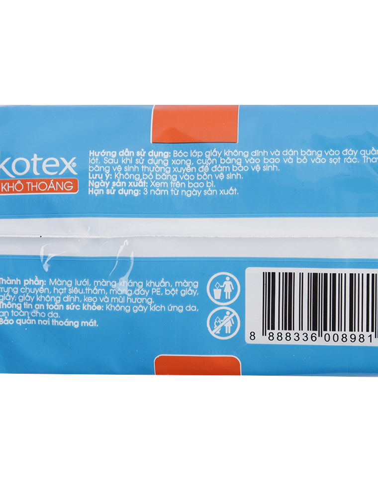 Băng vệ sinh Kotex siêu mỏng không cánh 8 miếng