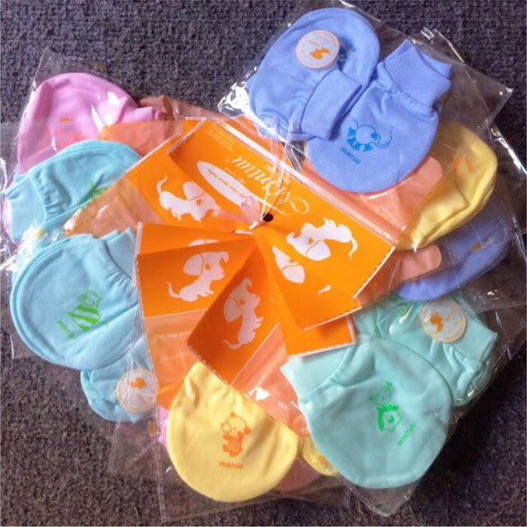 combo 2 set bao tay bao chân bo màu Mintuu