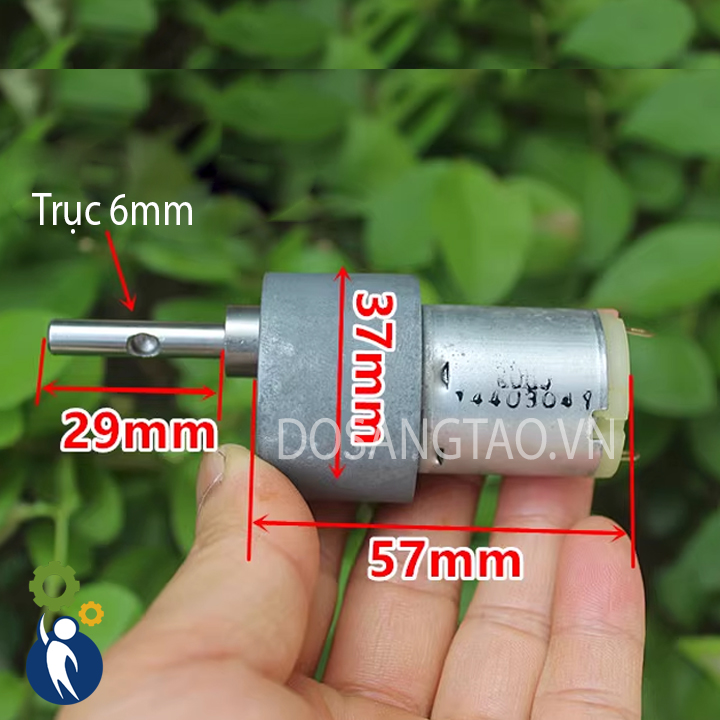 Motor giảm tốc 6v-24v 210rpm mã 360 điện áp 12v 105rpm bánh răng kim loại