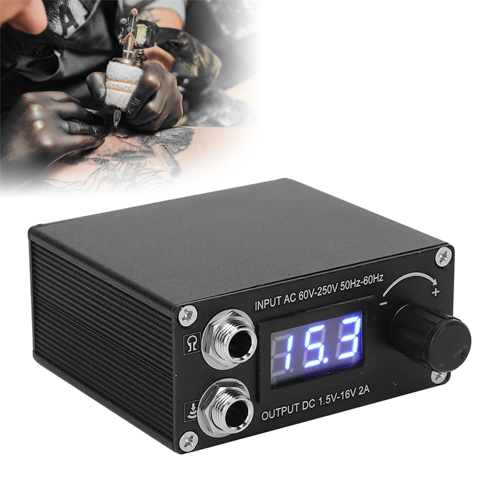 Nguồn Điện Máy Xăm, Nguồn Điện Hình Xăm Màu Đen Hiệu Suất Ổn Định Nhẹ Với Dây Nguồn Cho Cửa Hàng Xăm