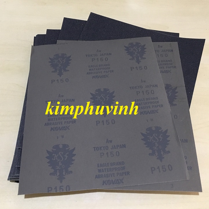 01 tờ - giấy nhám nhật đen p150 - giấy nhám nước kovax p150 - giấy nhám chà sắt p150
