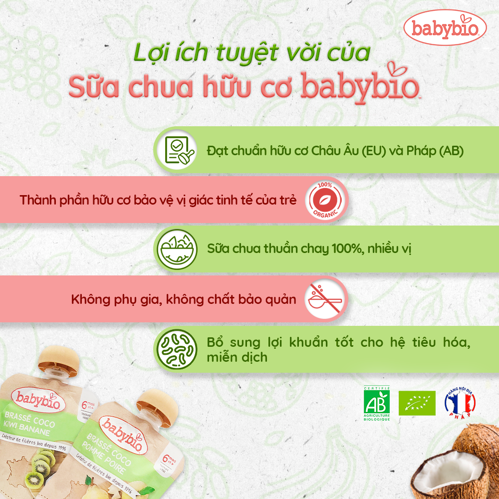 Babybio 85g organic coconut yogurt (from 6 months old)