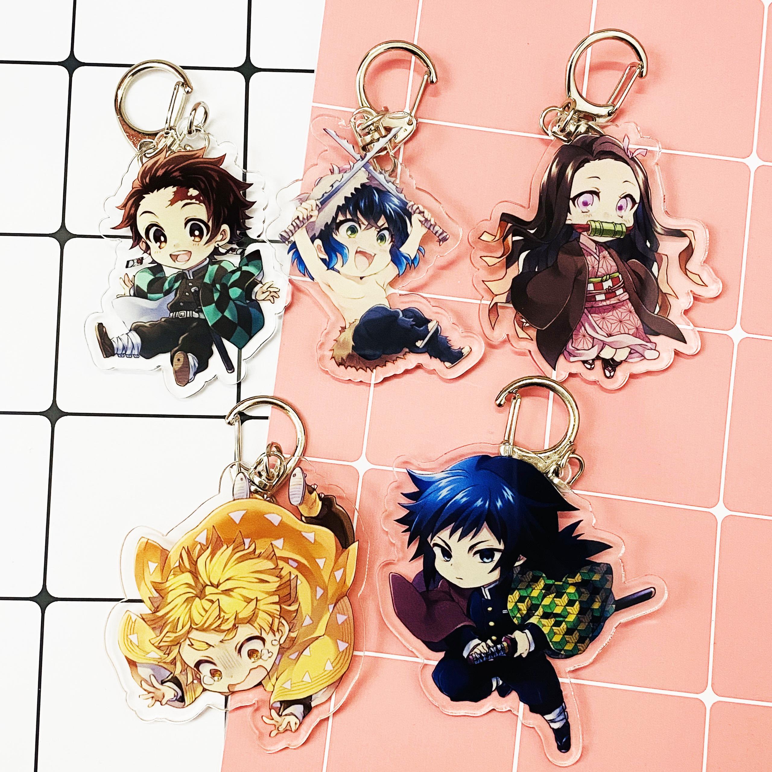 ( Mica trong acrylic 2 ) Móc khóa Kimetsu no Yaiba Thanh gươm diệt quỷ ver 1 người quà tặng xinh xắn dễ thương anime chibi