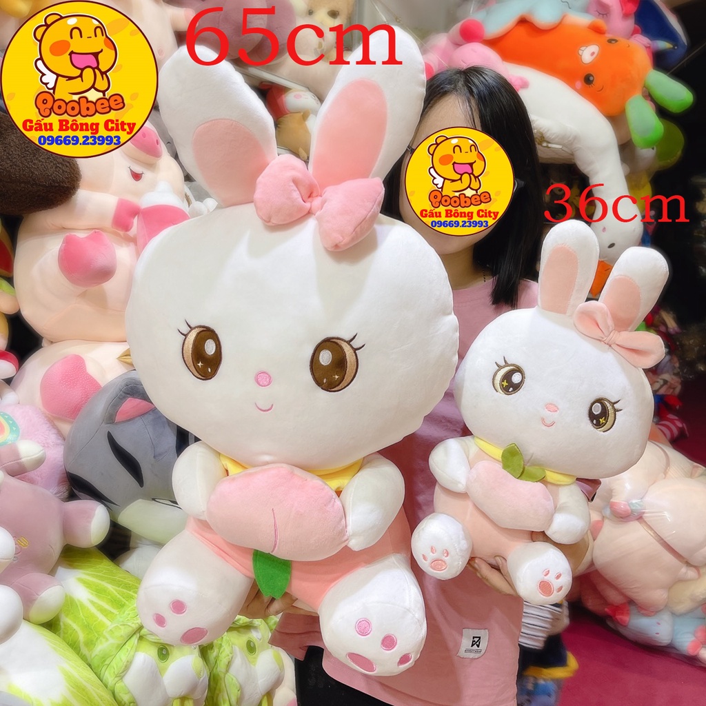 Thỏ Bông Ôm Trái Đào - Gấu Bông Thỏ Cho Bé