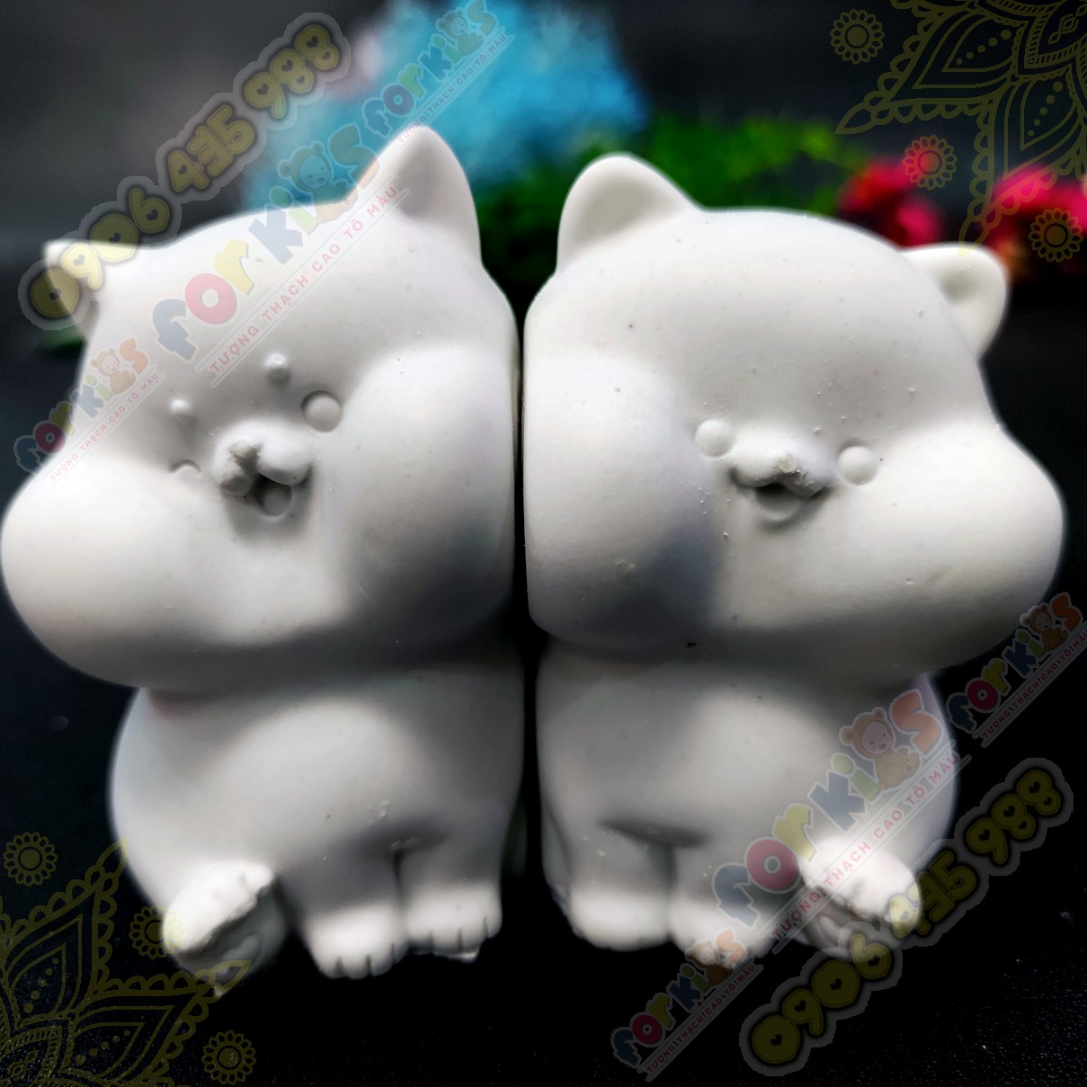 Coloring statue, couple of friendship, size S, gypsum statue (without color), sculpture