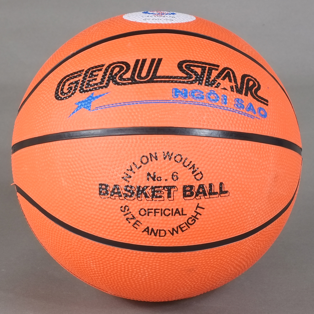 BÓNG RỔ CAO SU GERU STAR (TẶNG KIM BƠM VÀ TÚI LƯỚI )