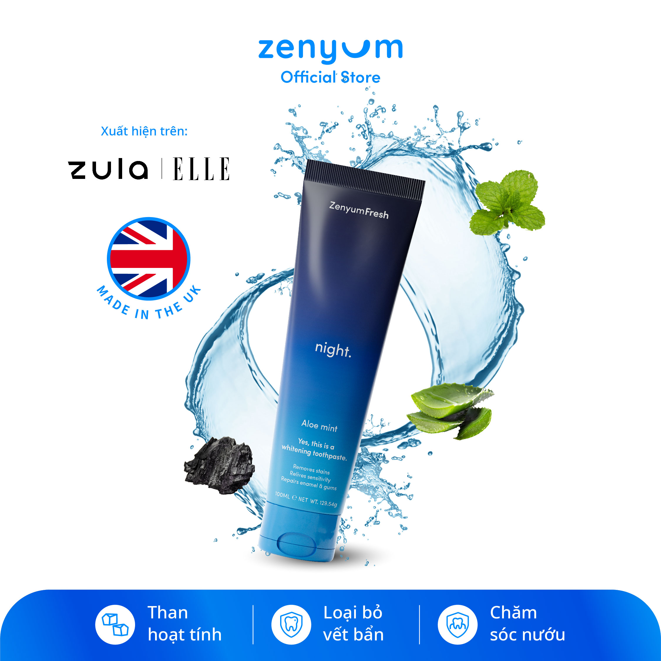 [Kem đêm HSD 9/2025] Kem Đánh Răng Zenyum Fresh Ngày/Đêm (100mL)