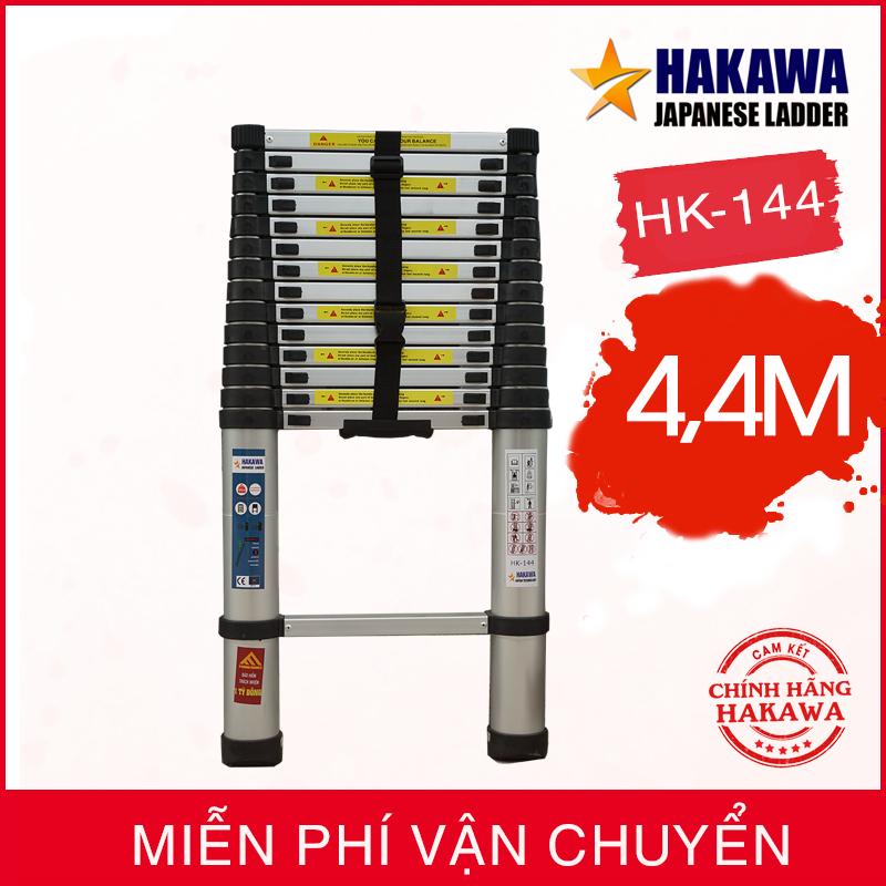 Thang nhôm rút đơn NHẬT BẢN 4m4 HAKAWA HK144 - Nhỏ gọn, bền bỉ - Bảo hành 2 năm.