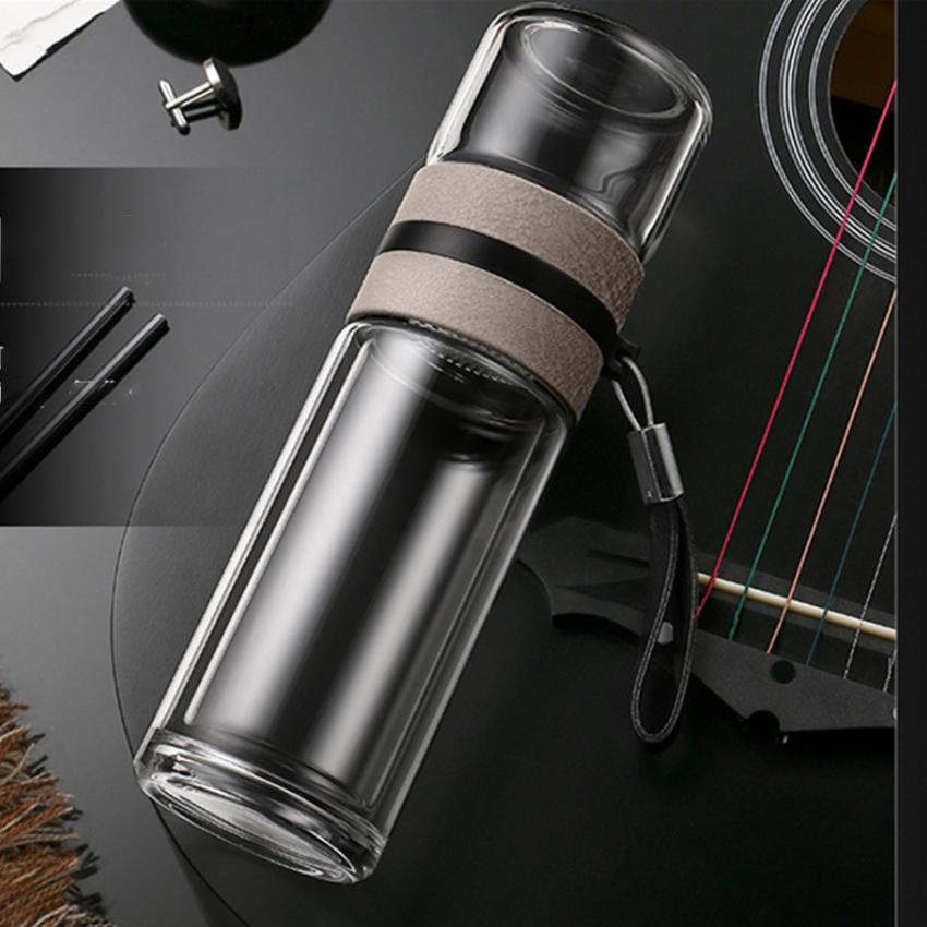 Bộ Bình Và Cốc Thuỷ Tinh Lọc Trà 2 Lớp Cao CấpTI0329 -  Chất liệu thủy tinh chịu nhiệt 2 lớp , giữ trà được nóng hương vị thơm ngon