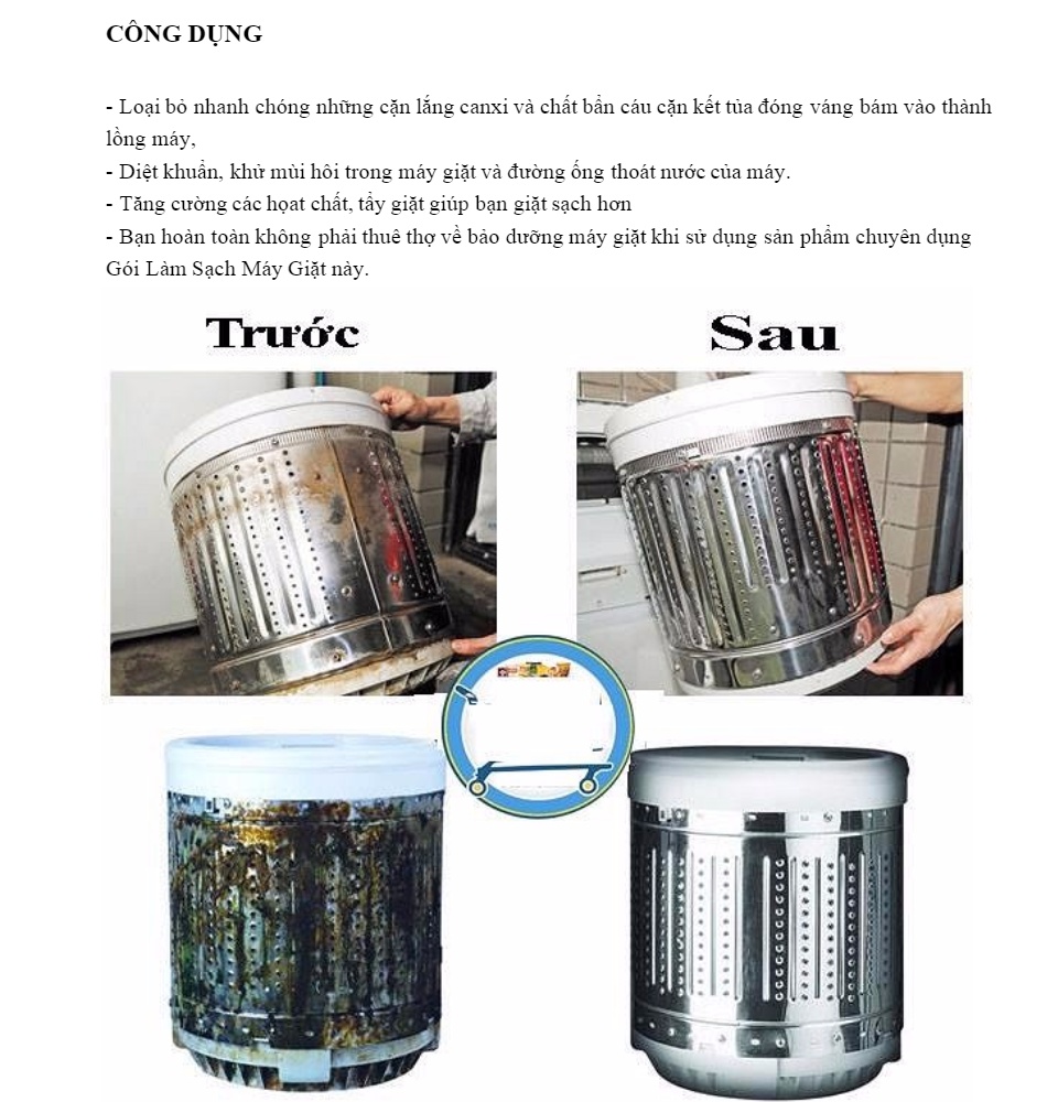 ( combo 2 gói ) Bột tẩy lồng máy giặt Hàn Quốc túi 450g