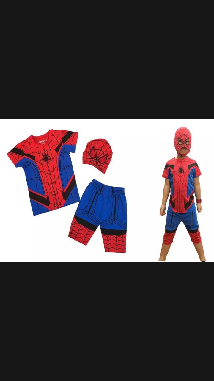 The set spider man (short) spider man mask included