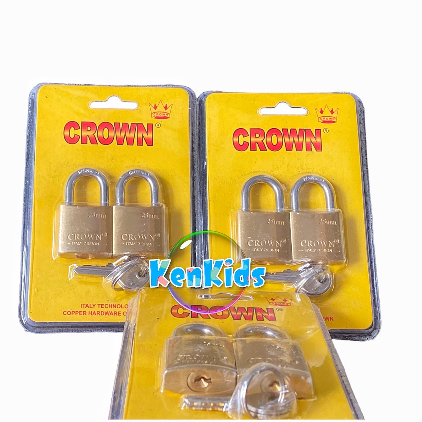 Bộ 2 Ổ khoá chung chìa khoá vali túi xách tiện lợi CROWN 20mm