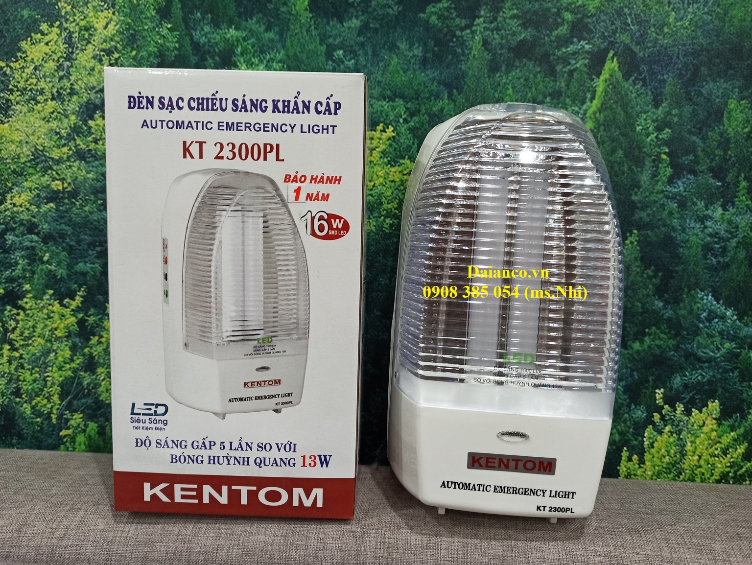 Đèn sạc chiếu sáng khẩn cấp Kentom KT 2300PL (Trắng)