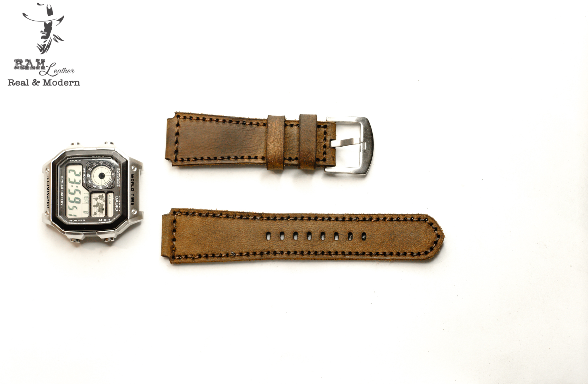 WATCH STRAPS DOUBLE COW LEATHER REAL