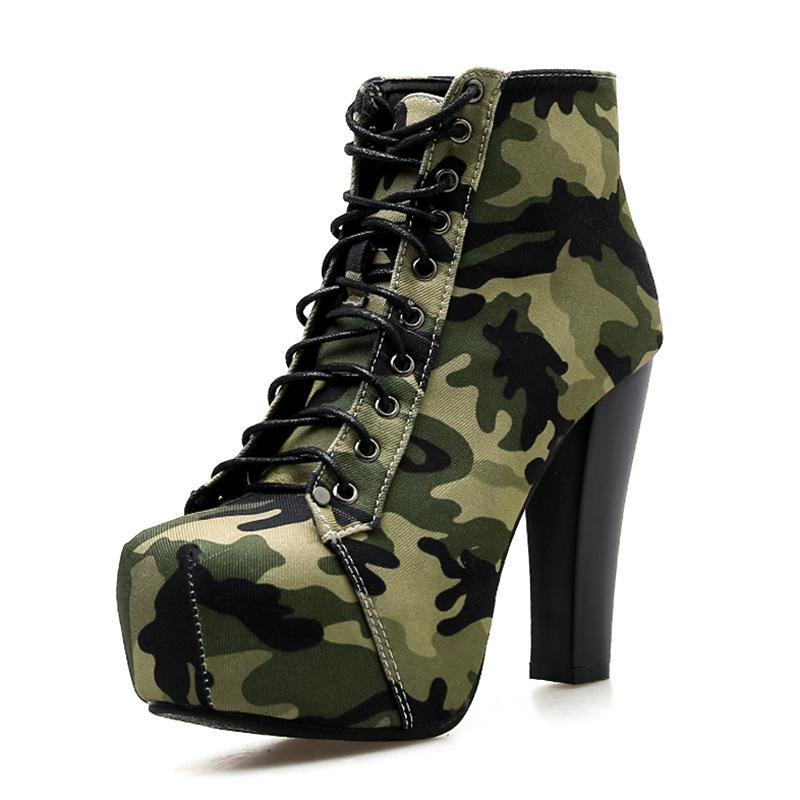 camouflage platform heels