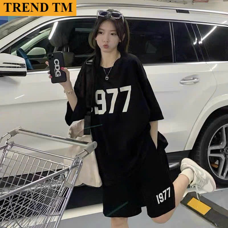 Sét bộ 1977 form rộng, quần đùi chất cotton tăm cực dày thời trang tp5