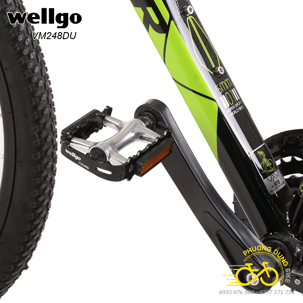 Wellgo Vm248Du Bicycle Aluminum Pedals – Aluminum Pedals, Smooth Bearings, Anti-Slip, Durable