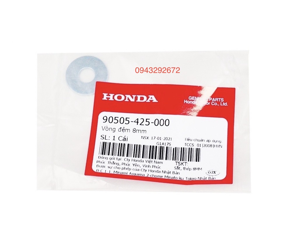 Vòng Đệm Honda 8mm Dùng Chung Nhiều Xe