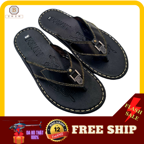 [HCM]DÉP KẸP NAM DA BÒ THẬT NDK11 (ĐEN+NÂU)