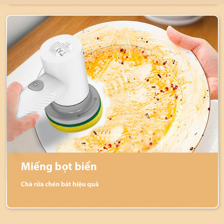 Chổi điện cọ nhà vệ sinh cầm tay đa năng mini Xiaomi Xiaoda - công suất lớn 10W chà bồn cầu sạc pin dễ dàng thay thế 5 đầu