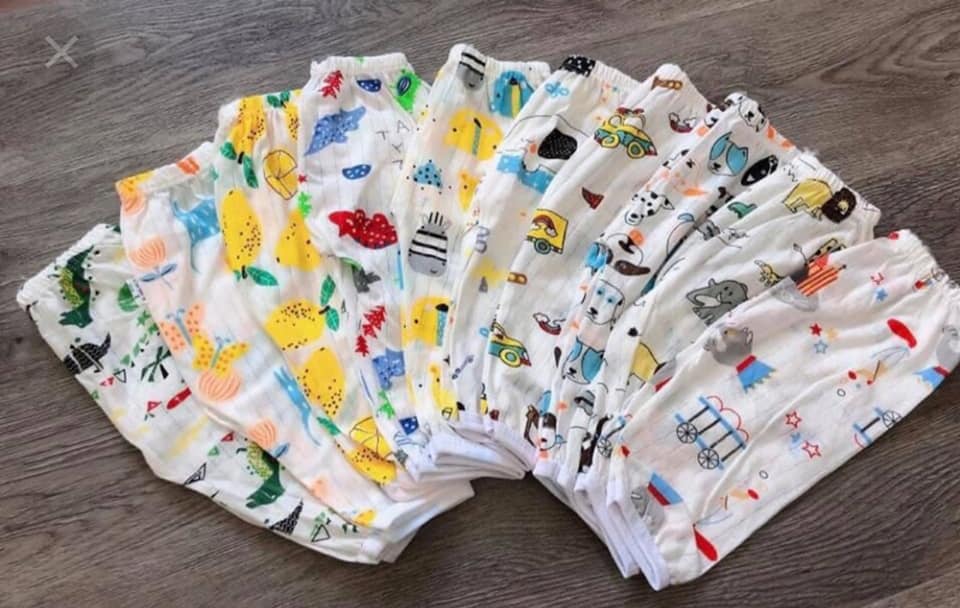 Combo 10 chiếc quần dài cotton giấy cho bé trai/bé gái