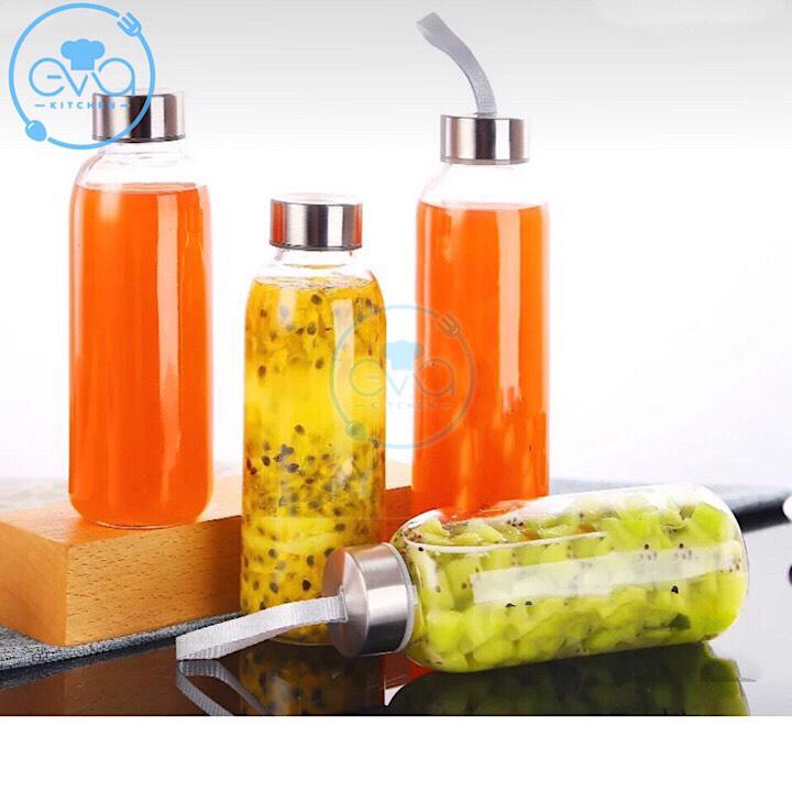 [HCM]Bình Đựng Nước Thủy Tinh Có Dây Xách 300 Ml