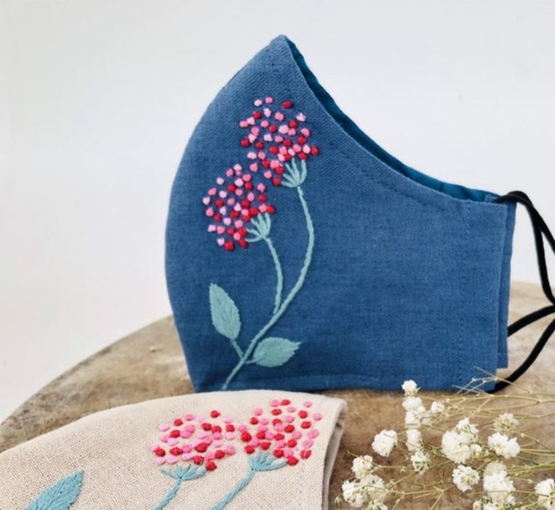 KHẨU TRANG VẢI LINEN THÊU TAY