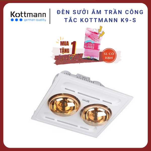 Đèn sưởi âm trần Kottmann K9-S, Điều khiển công tắc, Phòng 4-6m2